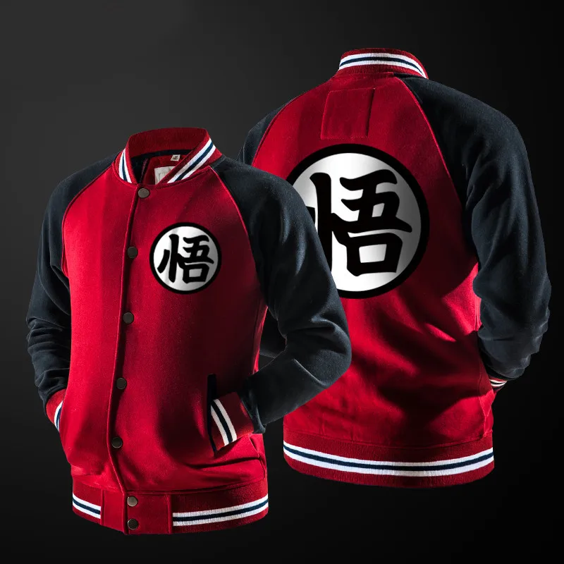 

ZOGAA Anime Dragon Ball Goku Varsity Jacket Autumn Casual Sweatshirt Hoodie Coat Jacket Brand Baseball Jacket
