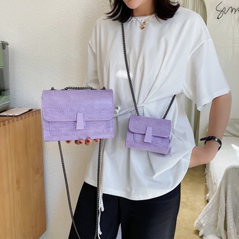 

Fashion crocodile PU leather square women's chain bags for women 2020 purses and handbags crossbody bags for women shoulder bag