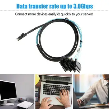 

Top 3ft 1m Mini SAS 36P SFF-8087 to 4 SFF-8482 Connectors with SATA Power Cable