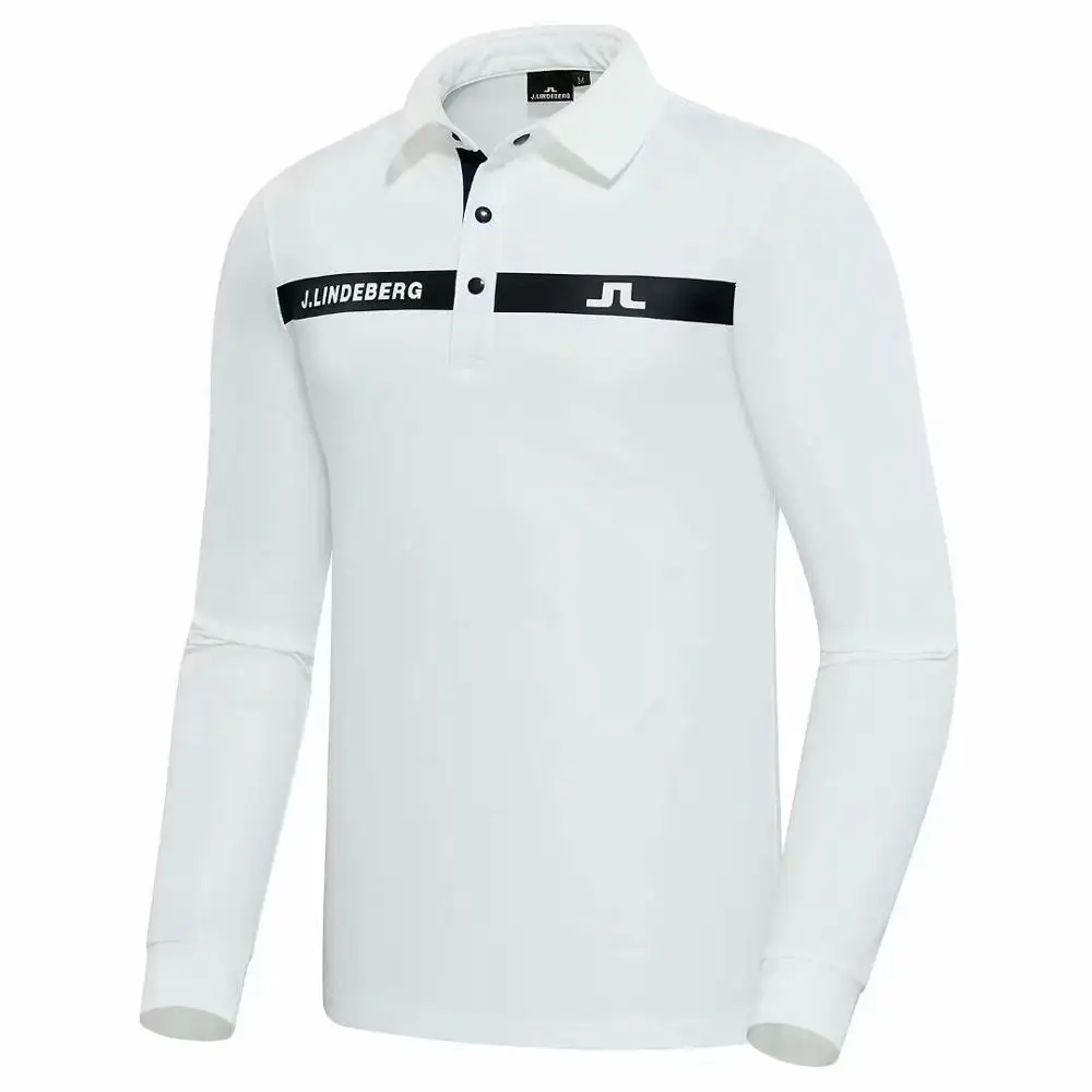 Мужские спортивные футболки для игры в гольф JL, быстросохнущая одежда для занятий спортом на открытом воздухе, футболки JL Range Play - Цвет: white