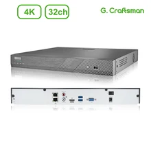 32ch 4K NVR H.265 Onvif Network Video Recorder System 2HDD 24/7 Recording IP Camera P2P Guard Viewer Support Mac G.Craftsman