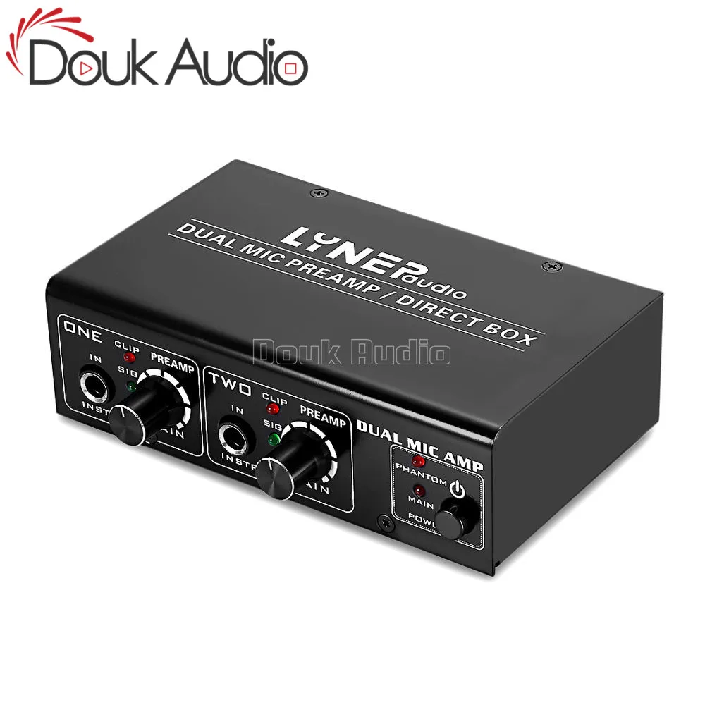 Douk Audio HiFi 2 канальный предусилитель микрофона Двойной рекордер усилитель
