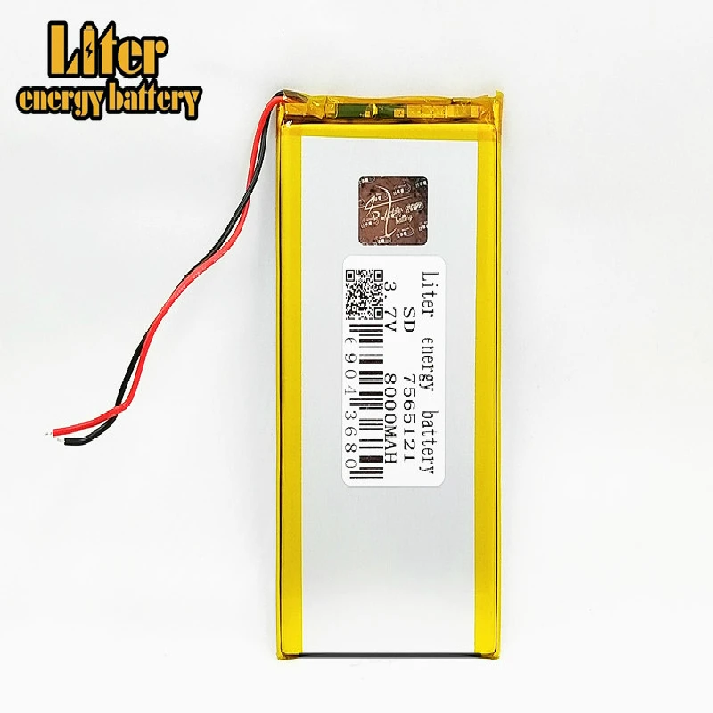 

3.7V 8000mAH 7565121 ( polymer lithium ion battery ) Li-ion battery for tablet pc power bank cell phone speaker