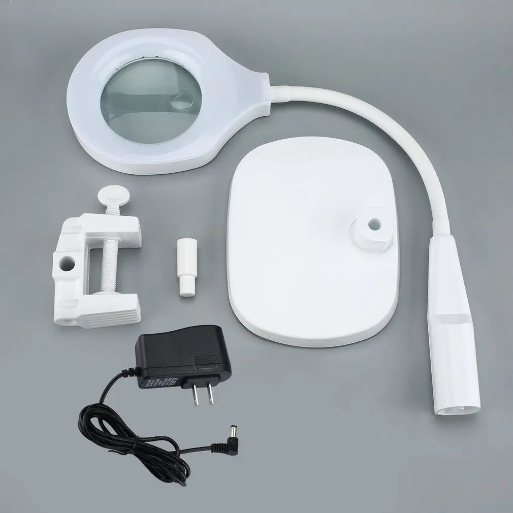 

Standing Light Magnifier Foldable Table Magnifier Tools Lamp LED Lights Large 10x Lens Magnifying Glass with Steady Base