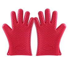 2 пары силиконовых перчаток с пятью пальцами для микроволновой печи, анти-обжимные перчатки, термоизоляционные перчатки, кухонные аксессуары JFlyer