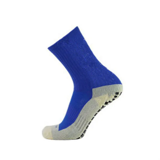 Нескользящие дышащие мужские летние хлопковые и резиновые носки для бега, футбольные носки, высококачественные мужские и женские велосипедные носки - Цвет: Синий