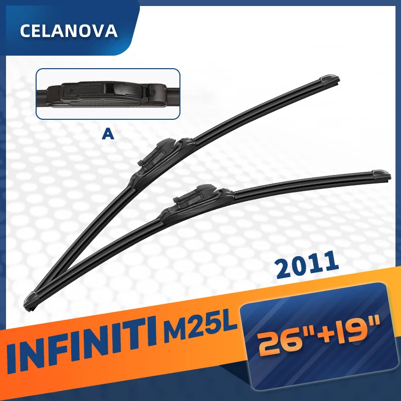 Щетка стеклоочистителя CELANOVA для INFINITI M25L 2011 26 + 19 дюймов бескаркасные резиновые