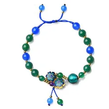 Национальный стиль ретро темперамент ручной работы Юньнань бисерный браслет женский перегородчатая дворец Ветер Агат браслет