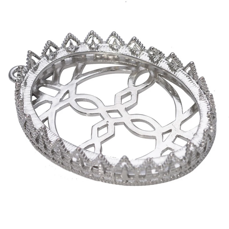 

2pcs 30*40mm Oval Retro Copper Pendant Blank Gem Glass Hollow Flower Base Cabochons Button Bezels Jewelry Accessories No Fade