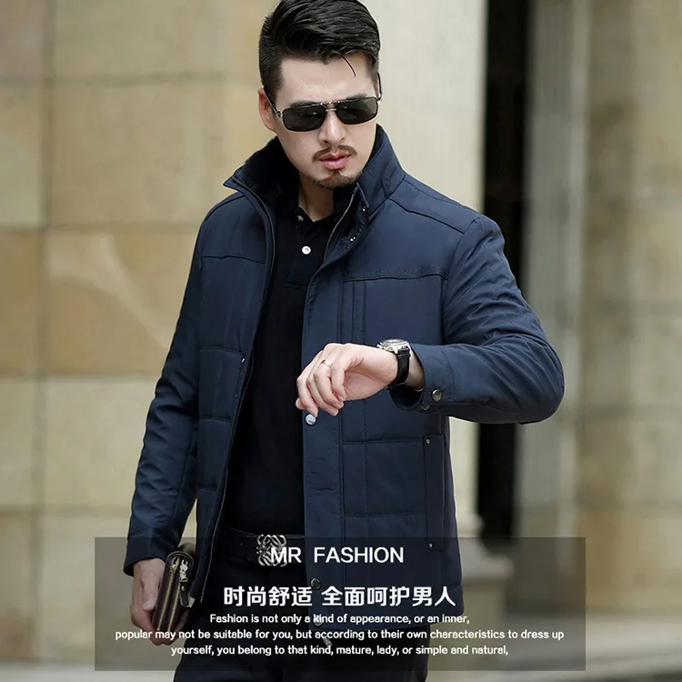 Winter Middle-aged MEN'S Cotton-quilted Coat Warm Coat Business Casual Cotton-padded Clothes Men'S Wear Medium-length Plus-sized