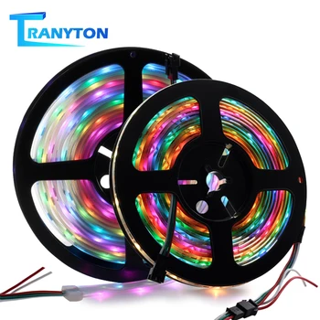 

Full Color WS2812B LED Strip DC5V 30LEDs 60LEDs 5M Diode Neon Light Tape White / Black PCB Waterproof Smart RGB LED Strip Lights