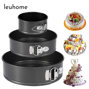 

3/4Pcs Round Springform Pan Non-stick Leakproof Cake Pan Food Grade Cheesecake Baking Pan Kitchen Bakeware With Removable Bottom