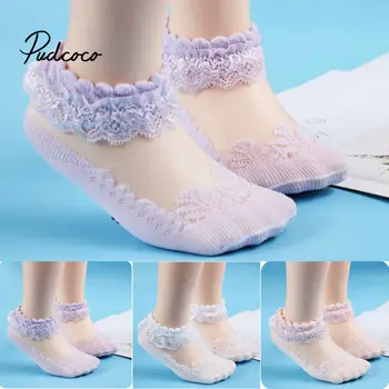 

2020 Breathable Cotton Lace Ruffle Princess Mesh Socks Children Ankle Short Sock White Pink Green Purple Baby Girls Kids Toddler