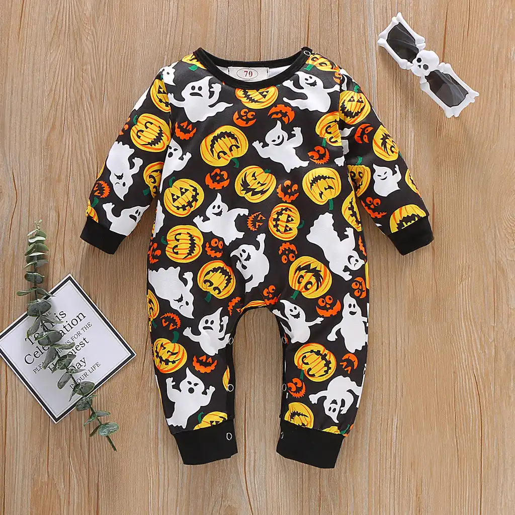 pumpkin baby romper