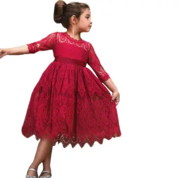 

XMAS Girls Kids Baby Lace Crochet Princess Tulle Party Pageant Dress Birthday Party Dress Suitable For 3-6 Years Old