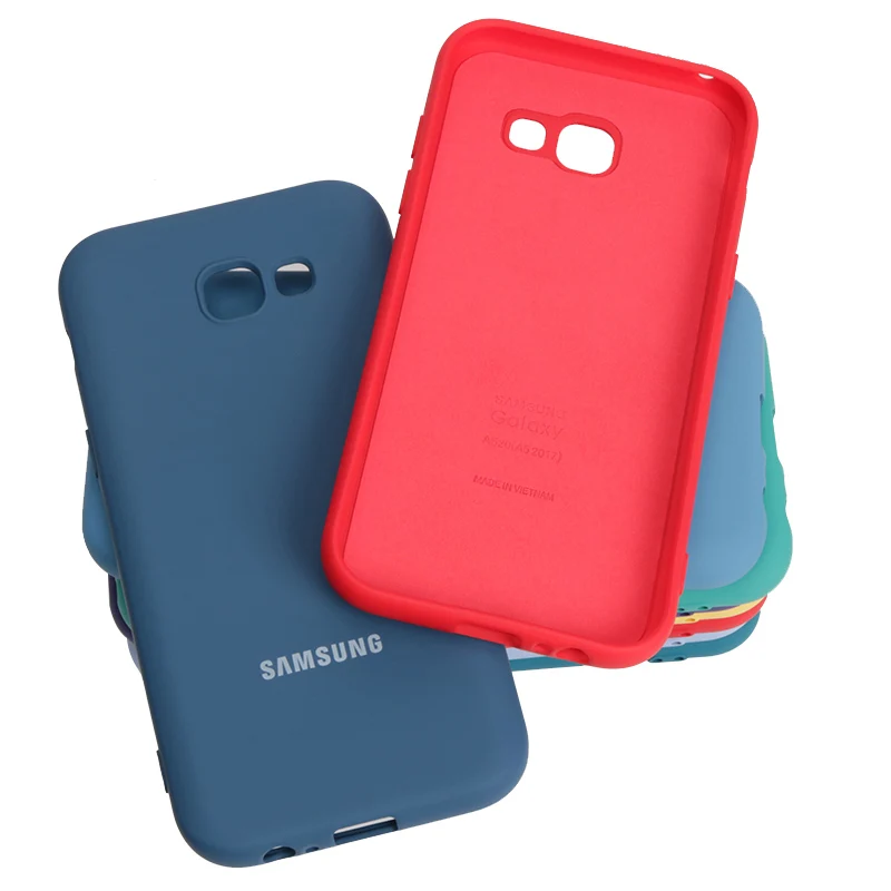 A520 2017 Case Samsung Galaxy A5 2017 A520 Silky Silicone Cover High Quality Soft-Touch Back Protective Shell A7 2017 A720 belt pouch for mobile phone