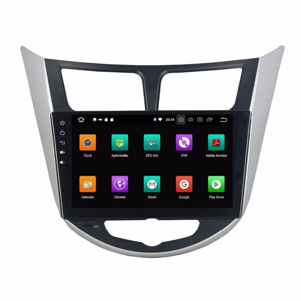 Sale 9" Quad core  Android 9.0 Car GPS radio Navigation for Hyundai Verna Accent i25 Solaris grand avega 2010-2017 4