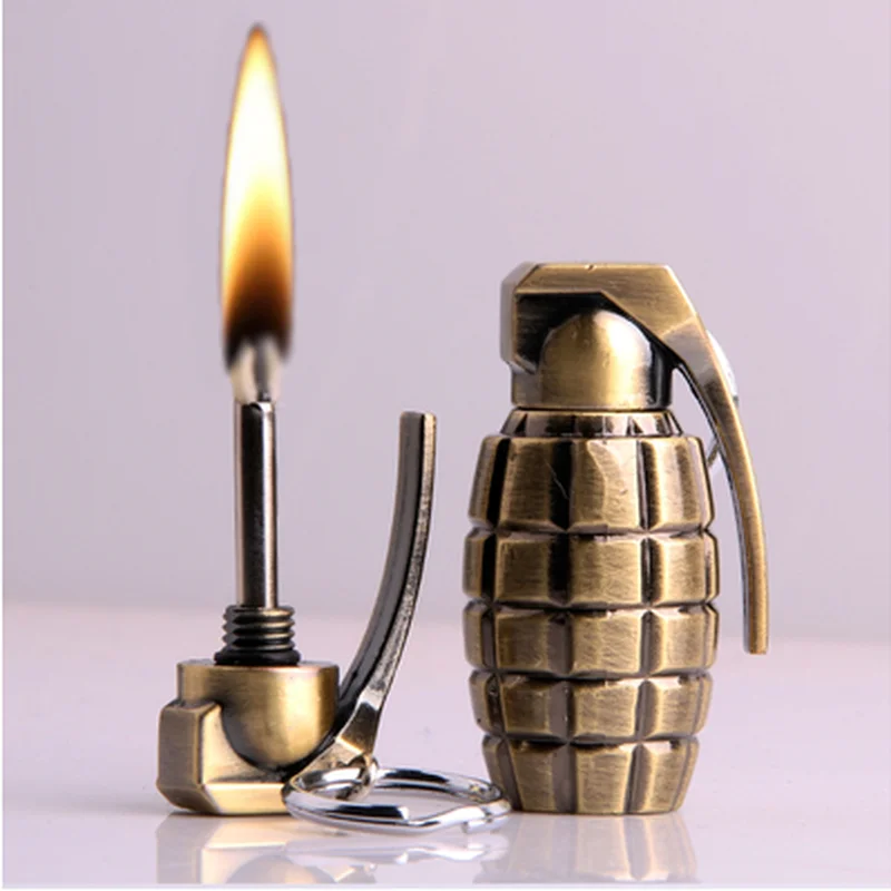 Cute Bullet Smulation Shape Lighter Metal Butane Cigar Retro Natural Gas Cigarette Windproof Smoking Accessory | Спорт и развлечения