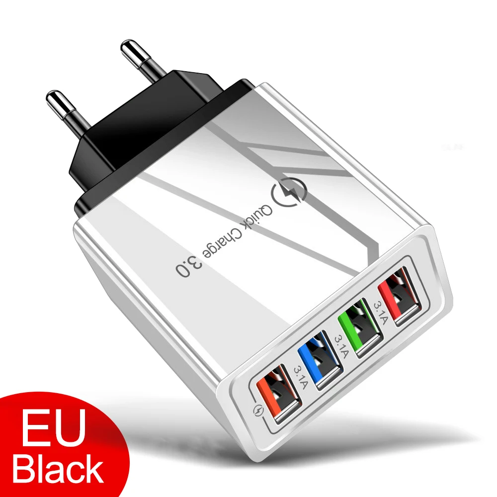 EU/US Plug USB Charger Quick Charge 3.0 For Phone Adapter for Huawei Mate 30 Tablet Portable Wall Mobile Charger Fast Charger