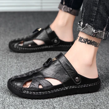 

High Quality Spring Autumn Genuine Leather Men Shoes Outdoor Comfortable Casual Shoes Fashion Flats Loafers Moccasins Size 39-48