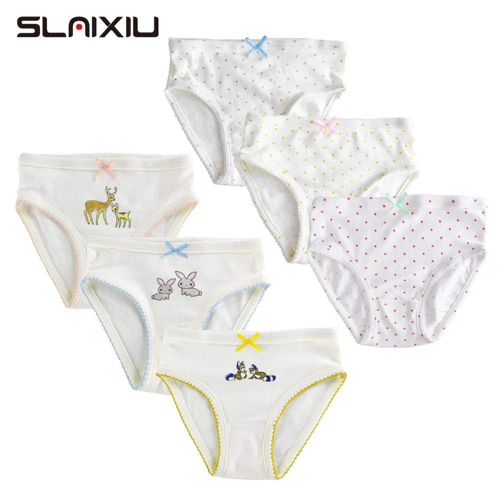 6 unids/lote Niños Niñas Ropa interior de algodón pajarita Animal patrón de Ropa interior de chica corta para la ropa de los niños para 2 8Y|panties for children|baby girl underpantsgirls