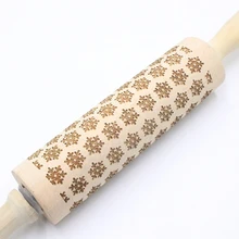 Деревянная Рождественская Скалка тиснение выгравированный ролик для теста для выпечки печенья Аскс