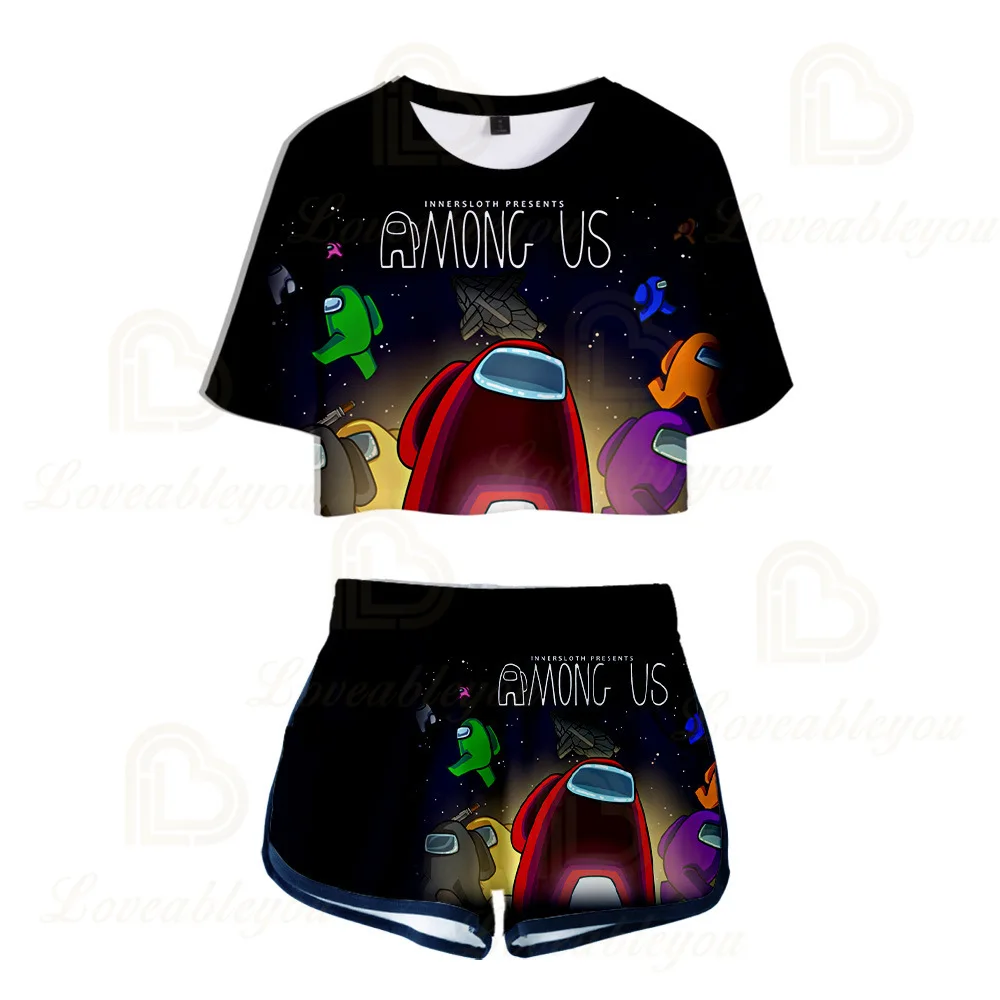 

New Game Among Us 3D Print Ladies Tracksuit Two Piece Set Women Shorts and Tops Casual Sportswear 2 Piece Outfit Streetwear
