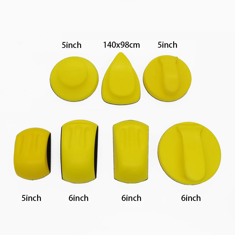 

1x Hand Sanding Block For Hook & Loop Sandpaper holder Hand Pad Polishing Pad tools PU sander