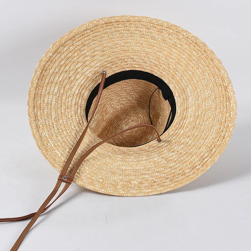 New Belt Strap Straw Sun Hat For Women Fashion Vacation Beach UV Hats WideBrim Panama Hats Outdoor Wholesale 5