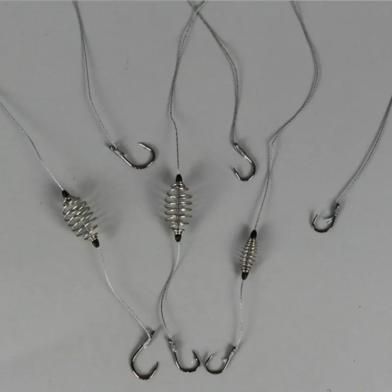 

Fishing Line 5 Pcs / Set 7#8 #9 #10 #11 #12 #13 # Double Hook Steel Barbed Carp Hooks Bait Feeder Accessories Line Cage