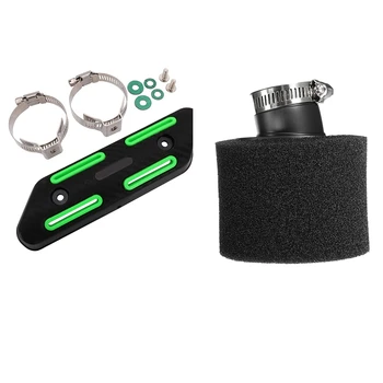 

Black Sponge Foam Air Filter for 200 250 300Cc Snowmobile 48mm & Motorcycle Exhaust Heat Shield Protector Cover Guard