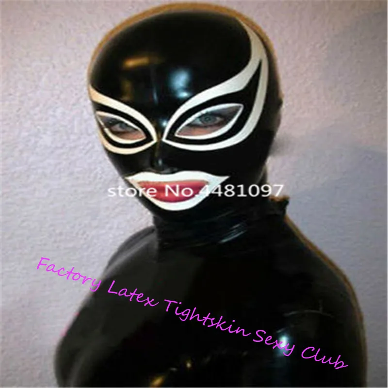 

Latex Cosplay Mask Open eyes mouth nose With Trims Fetish Rubber Hook Customized XS-XXL michael myers mask