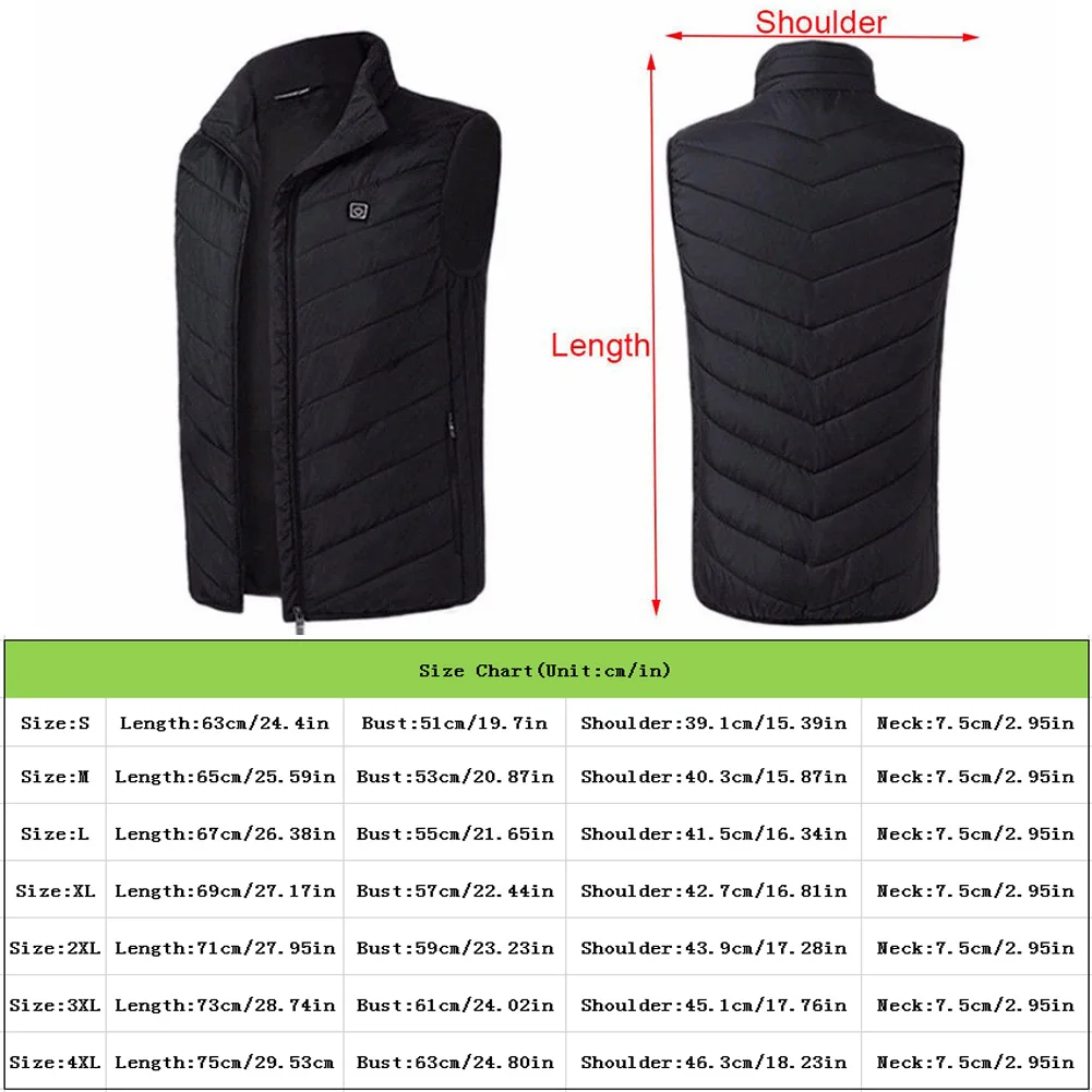 Homens ao ar Áreas de Aquecimento Jaqueta de Inverno Elétrica para Esportes Livre Infravermelho Colete Roupas Térmicas Caminhadas 2021 Usb 8 4 High Quality Esporte e Lazer