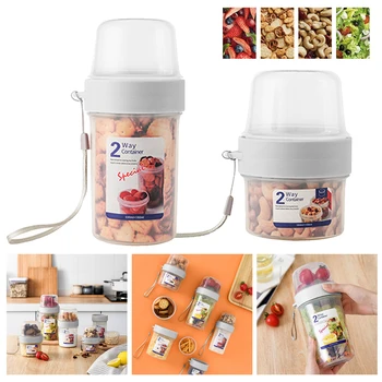 

Plastic Compartment Cereal Food Storage Box Moisture-proof Sealed Storage Sealed Can Storage Transparent seal tank Kitchen JAR