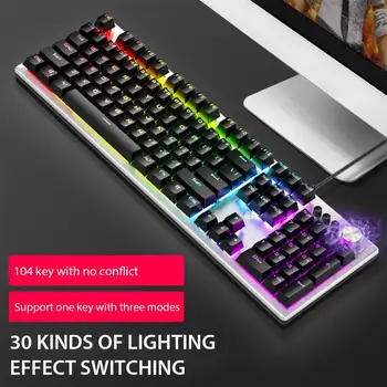 

Gaming Mechanical Keyboard Ergonomic Durable 104-key Keypad With Colorful Backlight