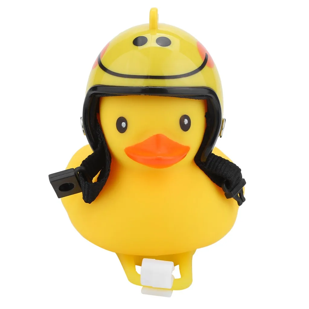Sale Bicycle Bell Duck Head Light Vibration Light Yellow Propeller Small Yellow Duck Helmet Bamboo Dragonfly Duck Shape New Hot #N 53