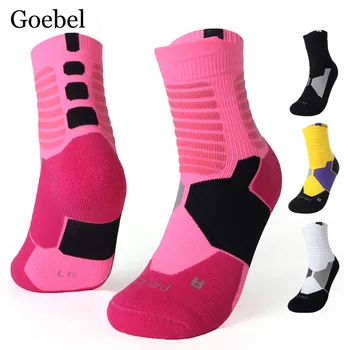 

2Pairs/lot=4pieces Basketball Socks Men Long Tube Towel Bottom Man Sports Socks Breathable Outdoor Male Socks