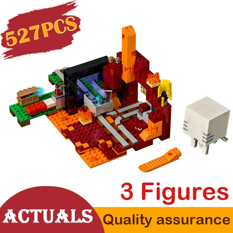 

18038 DECOOL My World The Nether Portal Cube World Building Blocks Bricks Creative Toys ed Compatible legoed 21143