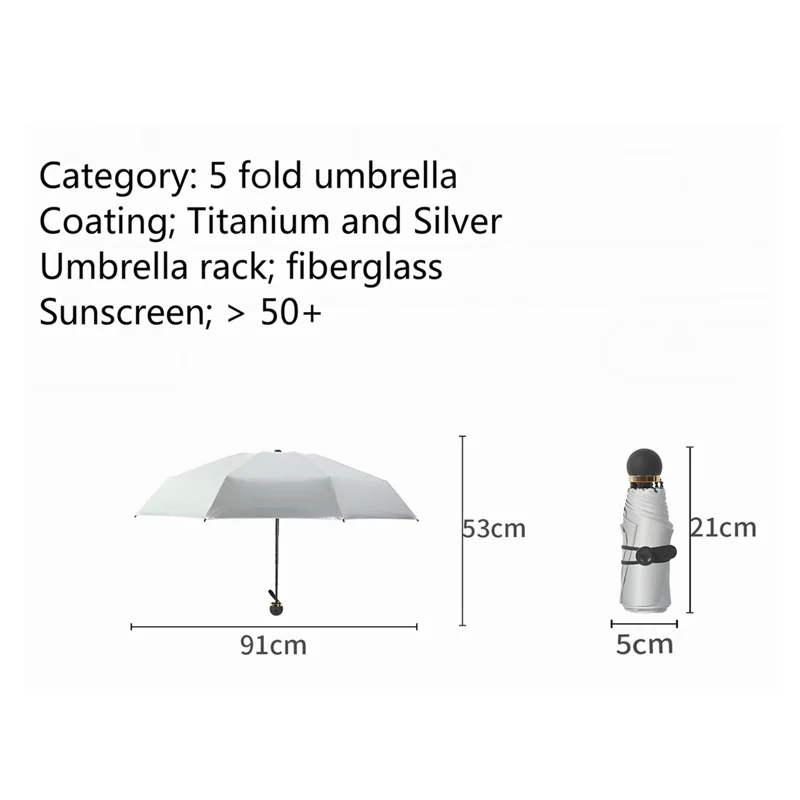 Портативный карманный зонтик в пять раз, Зонт от дождя и солнца, женский ветрозащитный психоделический зонтик, качественные зонты от дождя