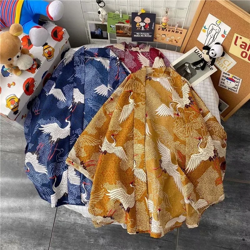 V-hanver Kimono Man Japanse Kleding Yukata Mannelijke Samurai Kostuum Haori Obi Strand Mannen Kimono Vest Japanse Streetwear Jas