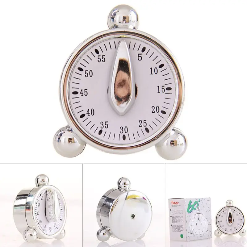 

T219 Alarm Clock Type Mechanical Kitchen Timer Loud 60 Minutes Interval Cooking Reminder Alarm Time Manager Stopwatch Multipurpo