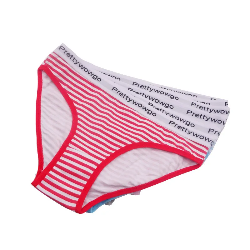 6 pcs striped Prettywowgo 6 шт/лот хорошее качество нижнее белье для женщин сплошной цвет хлопок милые трусики 8525 - Цвет: 6 pcs striped
