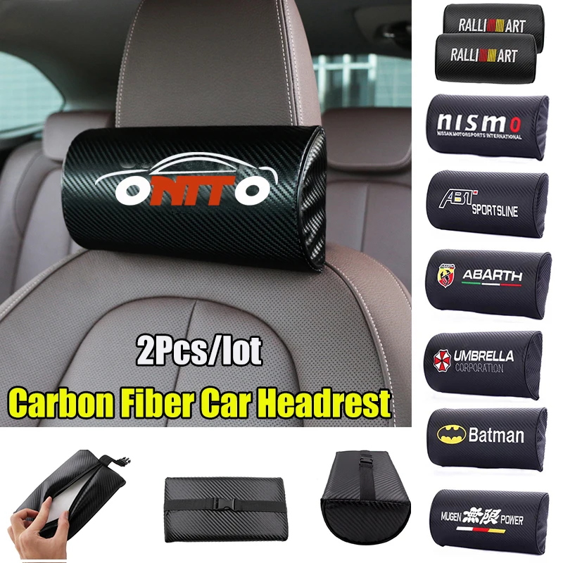 

2pcs/lot Leather Car Accessories Headrest Head Neck Rest NISMO/Ralliart for Nissan Toyota honda Lexus