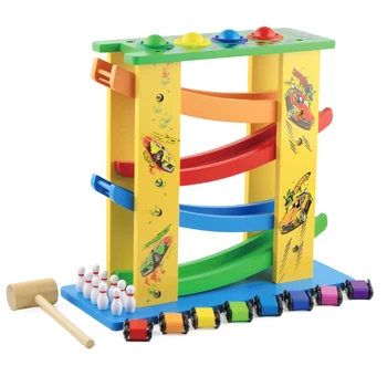 

Multifunctional Race Track Ramp Track Gliding Bowling Early Development Diecasts & Toy Vehicles Playset with 8 Race Cars