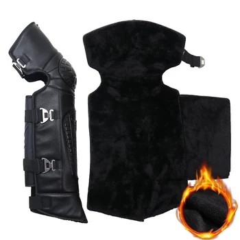 

High Quality Style Knee Protector Motorcycle Electric Thickening Leather Kneepad Winter Warm Waterproof Riding Knee Pads SY-02 #
