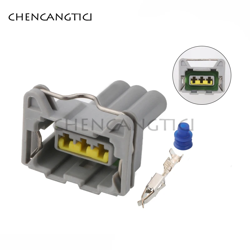1 Set Te Tyco Amp 3 Pin Femmina Impermeabile Grigio Cambio Automobile Knock Sensor Plug Wire Connector Per Jac 368215-1