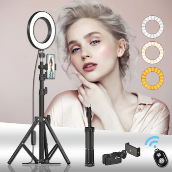 

Long Led Light Ring For Selfie Lamp Ring Light Tripod With Lamp Photography Lighting For Youtube Holder Camera Phone Clip Studio
