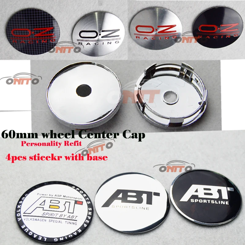 

60mm ABT O.Z OZ logo emblem Wheel Center Hub Cap Car Refit emblem badge cover for AUDI A4 A5 A6 A7 Octavia Fabia Rapid Yet