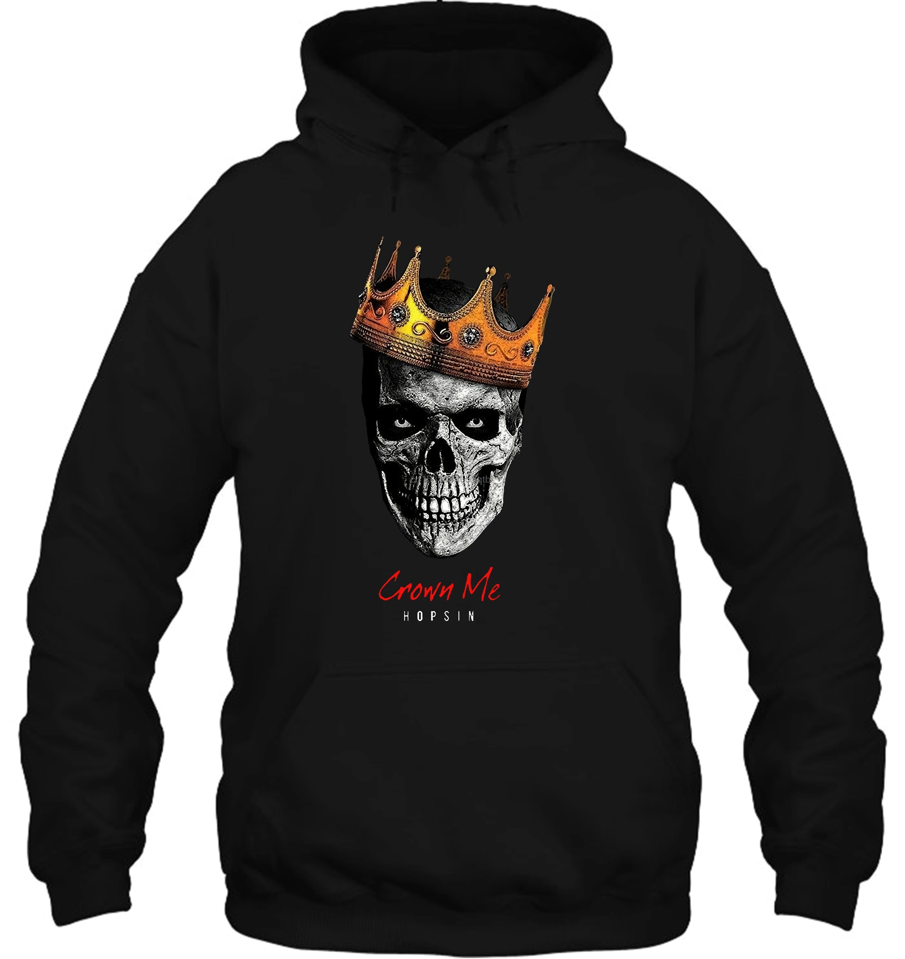Мужская толстовка с капюшоном в следующем стиле для мужчин Hopsin Crown Me череп