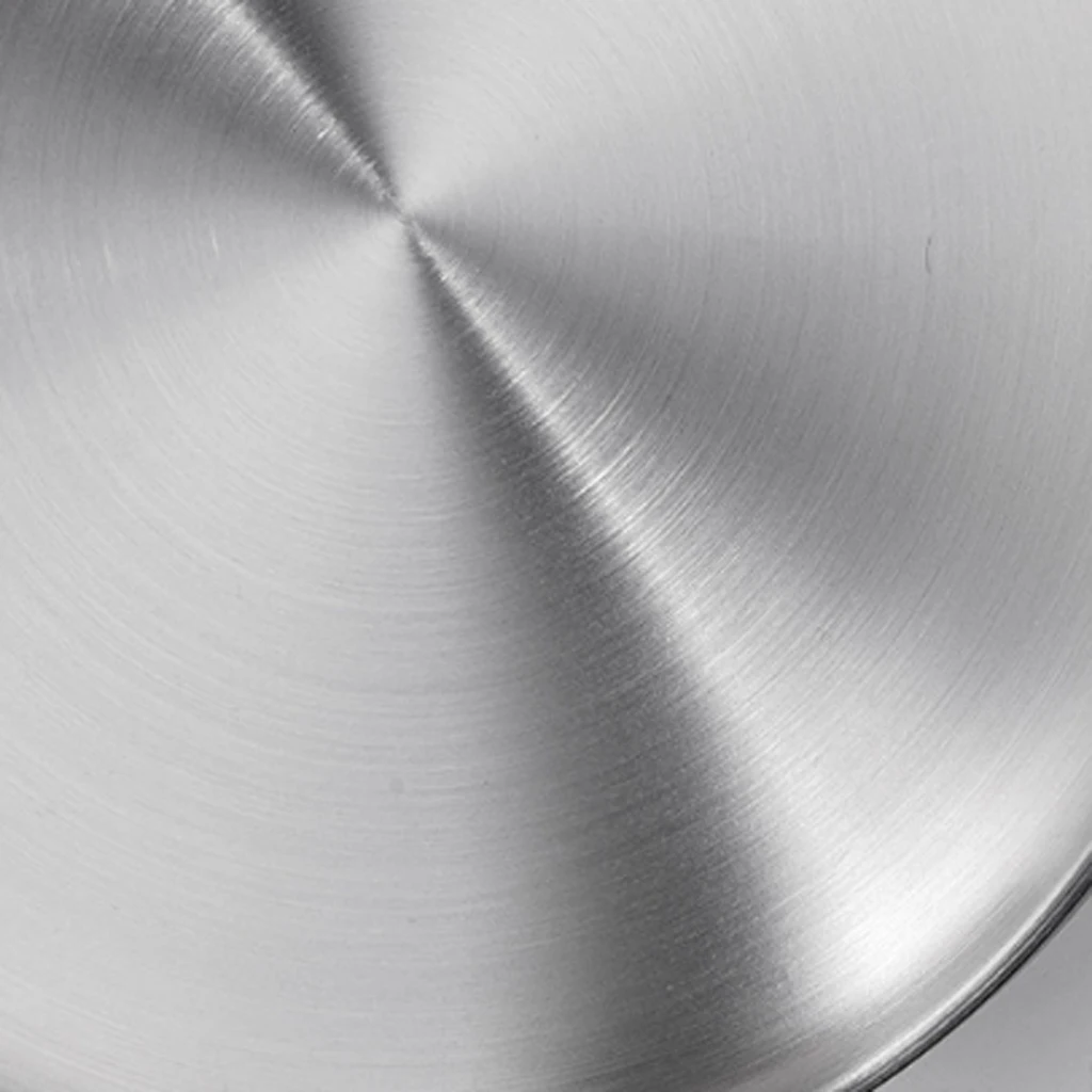 Stainless Steel Flat Dinner Plate Dish Plate Double Insulated Thick Platter Salad Plate For BBQ 14cm